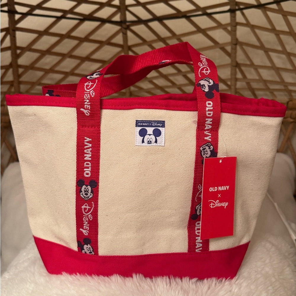 Old Navy x Disney Red and Cream Mini Tote Bag
